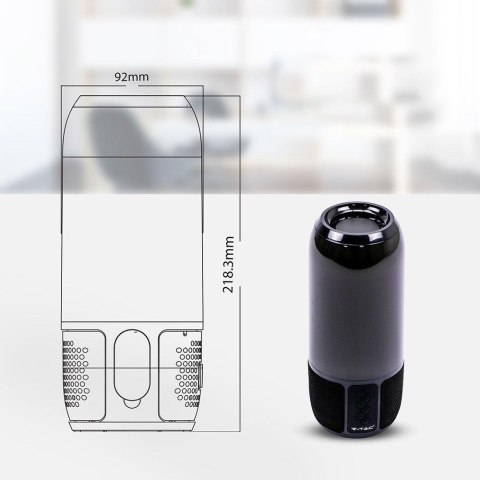 Bezprzewodowy inteligentny głośnik LED V-TAC z technologią Bluetooth 2x3W USB Micro SD Czarny VT-7456 Bezprzewodowy inteligentny głośnik LED V-TAC z technologią Bluetooth 2x3W USB Micro SD Czarny VT-7456