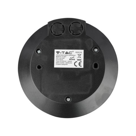Czujnik Ruchu 360st V-TAC Natynkowy Sufitowy SLIM 25mm Czarny VT-8027 Czujnik Ruchu 360st V-TAC Natynkowy Sufitowy SLIM 25mm Czarny VT-8027