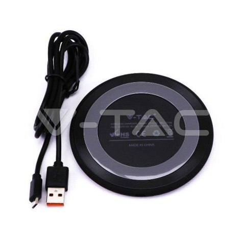 Ładowarka Indukcyjna Bezprzewodowa 5A 10W Czarna Okrągła V-TAC VT-1210 Ładowarka Indukcyjna Bezprzewodowa 5A 10W Czarna Okrągła V-TAC VT-1210