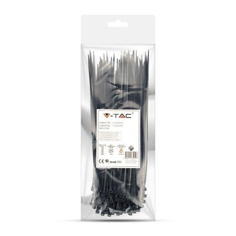 Opaski Zaciskowe V-TAC 2.5x200mm Czarna 8kg Nylon66 (Opak. 100szt) Opaski Zaciskowe V-TAC 2.5x200mm Czarna 8kg Nylon66 (Opak. 100szt)
