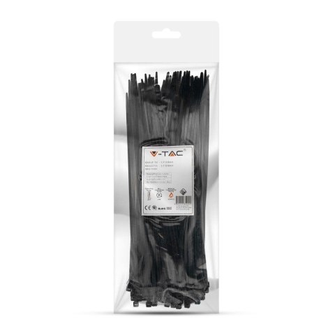 Opaski Zaciskowe V-TAC 3.5x250mm Czarna 18kg Nylon66 (Opak. 100szt) Opaski Zaciskowe V-TAC 3.5x250mm Czarna 18kg Nylon66 (Opak. 100szt)