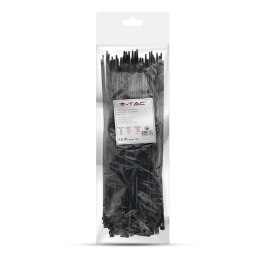 Opaski Zaciskowe V-TAC 3.5x300mm Czarna 18kg Nylon66 (Opak. 100szt)