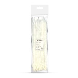 Opaski Zaciskowe V-TAC 4.5x350mm Biała 22kg Nylon66 (Opak. 100szt)
