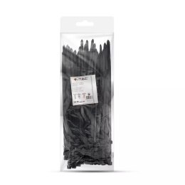 Opaski Zaciskowe V-TAC 7.6x300mm Czarna 23kg Nylon66 (Opak. 100szt)