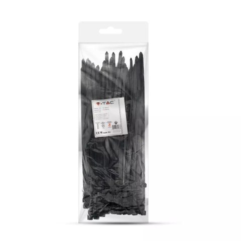 Opaski Zaciskowe V-TAC 7.6x300mm Czarna 23kg Nylon66 (Opak. 100szt) Opaski Zaciskowe V-TAC 7.6x300mm Czarna 23kg Nylon66 (Opak. 100szt)