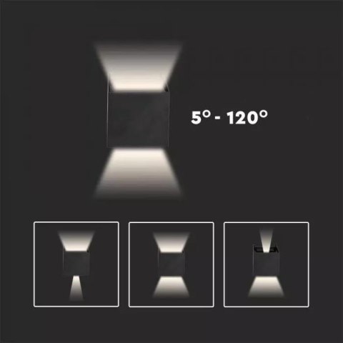 Oprawa Ścienna V-TAC 5W Kinkiet Góra Dół Regulowana Biały Kwadrat IP65 Bridgelux VT-759-W 3000K 700lm Oprawa Ścienna V-TAC 5W Kinkiet Góra Dół Regulowana Biały Kwadrat IP65 Bridgelux VT-759-W 3000K 700lm