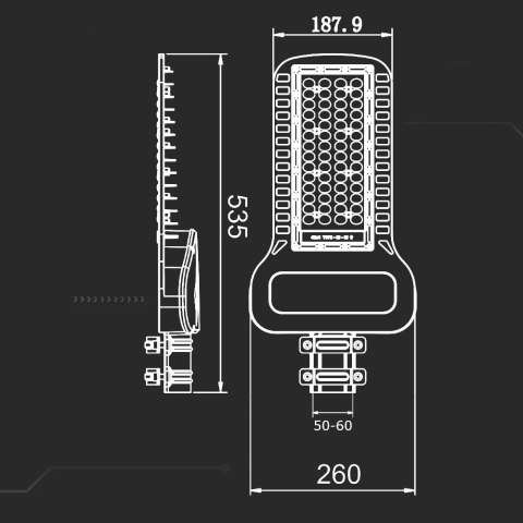 Oprawa Uliczna LED V-TAC SAMSUNG CHIP 100W Soczewki 110st 135Lm/W VT-104ST 4000K 13500lm 5 Lat Gwarancji Oprawa Uliczna LED V-TAC SAMSUNG CHIP 100W Soczewki 110st 135Lm/W VT-104ST 4000K 13500lm 5 Lat Gwarancji