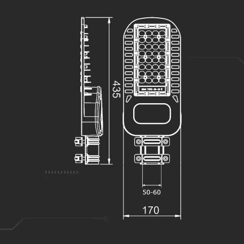 Oprawa uliczna LED V-TAC SAMSUNG CHIP 50W soczewki 110st 135Lm/W VT-54ST 4000K 6850lm 5 lat Gwarancji Oprawa uliczna LED V-TAC SAMSUNG CHIP 50W soczewki 110st 135Lm/W VT-54ST 4000K 6850lm 5 lat Gwarancji