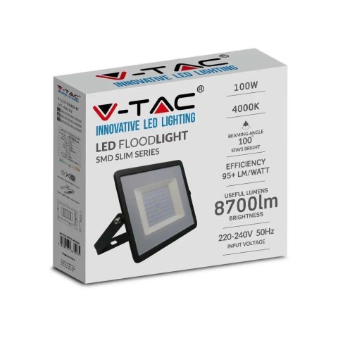 Projektor LED V-TAC 100W SMD E-series czarny VT-40101 6500K 8700lm 2 lata Gwarancji Projektor LED V-TAC 100W SMD E-series czarny VT-40101 6500K 8700lm 2 lata Gwarancji