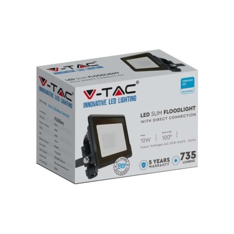 Projektor LED V-TAC 10W SAMSUNG CHIP Czarny Z MUFĄ VT-118 6500K 735lm 5 Lat Gwarancji Projektor LED V-TAC 10W SAMSUNG CHIP Czarny Z MUFĄ VT-118 6500K 735lm 5 Lat Gwarancji
