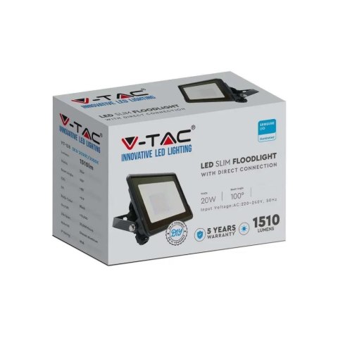 Projektor LED V-TAC 20W SAMSUNG CHIP czarny Z mufą VT-128 6500K 1510lm 5 lat Gwarancji Projektor LED V-TAC 20W SAMSUNG CHIP czarny Z mufą VT-128 6500K 1510lm 5 lat Gwarancji