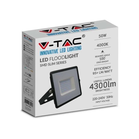 Projektor LED V-TAC 50W SMD E-Series Czarny VT-4051 6500K 4300lm Projektor LED V-TAC 50W SMD E-Series Czarny VT-4051 6500K 4300lm