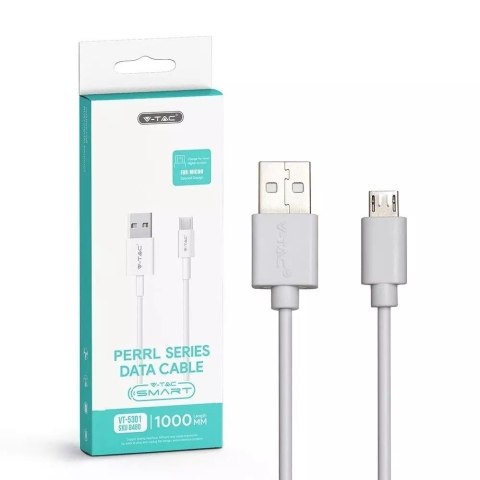 Przewód micro USB V-TAC 1M biały seria pearl VT-5301 2 lata Gwarancji Przewód micro USB V-TAC 1M biały seria pearl VT-5301 2 lata Gwarancji