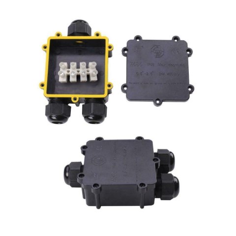 Puszka złączka mufa hermetyczna 4x5Pin czarna trójnik 0.5-2,5mm2 średnica przewodu 8-12mm IP68 V-TAC VT-870 2 lata Gwarancji Puszka złączka mufa hermetyczna 4x5Pin czarna trójnik 0.5-2,5mm2 średnica przewodu 8-12mm IP68 V-TAC VT-870 2 lata Gwarancji