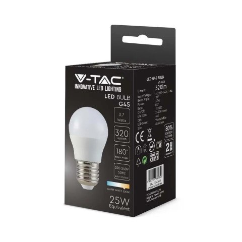 Żarówka LED V-TAC 3,7W E27 Kulka G45 VT-1830 4000K 320lm Żarówka LED V-TAC 3,7W E27 Kulka G45 VT-1830 4000K 320lm