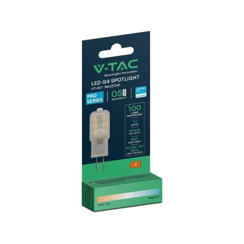 Żarówka LED V-TAC SAMSUNG CHIP 1.1W G4 VT-201 3000K 100lm 5 Lat Gwarancji Żarówka LED V-TAC SAMSUNG CHIP 1.1W G4 VT-201 3000K 100lm 5 Lat Gwarancji