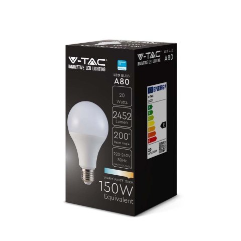 Żarówka LED V-TAC SAMSUNG CHIP 20W E27 A80 120Lm/W VT-233 4000K 2452lm 5 Lat Gwarancji Żarówka LED V-TAC SAMSUNG CHIP 20W E27 A80 120Lm/W VT-233 4000K 2452lm 5 Lat Gwarancji