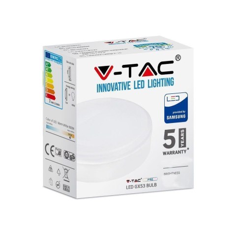Żarówka LED V-TAC SAMSUNG CHIP 6,4W GX53 VT-207 4000K 560lm 5 Lat Gwarancji Żarówka LED V-TAC SAMSUNG CHIP 6,4W GX53 VT-207 4000K 560lm 5 Lat Gwarancji