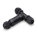 Złączka mufa hermetyczna 3x3Pin czarna trójnik 0.5-4mm2 średnica przewodu 8-12mm IP68 V-tacc VT-869 2 lata Gwarancji