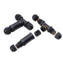 Złączka mufa hermetyczna 3x3Pin czarna trójnik 0.5-4mm2 średnica przewodu 8-12mm IP68 V-tacc VT-869 2 lata Gwarancji
