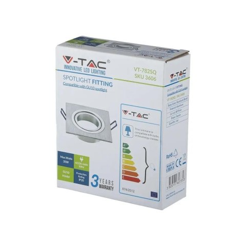 Oczko V-TAC aluminiowe odlew 1xGU10 kwadrat aluminium szczotkowane VT-782SQ-AB 2 lata Gwarancji Oczko V-TAC aluminiowe odlew 1xGU10 kwadrat aluminium szczotkowane VT-782SQ-AB 2 lata Gwarancji