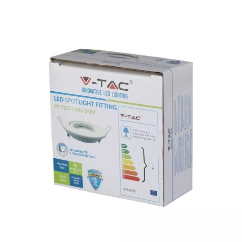 Oczko V-TAC GU10 Okrągłe Ruchome Białe VT-7227RD-WH Oczko V-TAC GU10 Okrągłe Ruchome Białe VT-7227RD-WH
