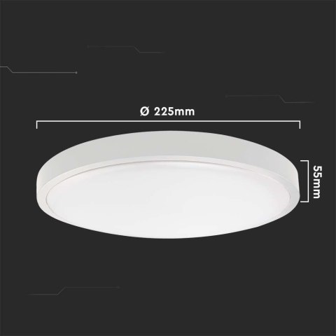 Plafon V-TAC 18W LED Okrągły IP44 23cm Biały VT-8618W-RD 4000K 1800lm Plafon V-TAC 18W LED Okrągły IP44 23cm Biały VT-8618W-RD 4000K 1800lm