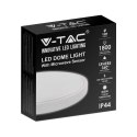 Plafon V-TAC 18W LED okrągły IP44 czujnik ruchu mikrofalowy 23cm biały VT-8618S-W-RD 3000K 1800lm 2 lata Gwarancji