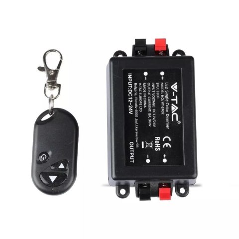 Sterownik ściemniacz taśm LED jednokolorowych RF radiowy V-TAC 12V/96W 24V/192W 8A VT-4083 2 lata Gwarancji Sterownik ściemniacz taśm LED jednokolorowych RF radiowy V-TAC 12V/96W 24V/192W 8A VT-4083 2 lata Gwarancji