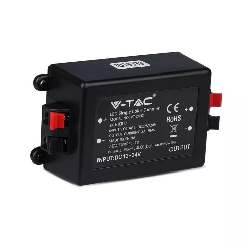 Sterownik ściemniacz taśm LED jednokolorowych RF radiowy V-TAC 12V/96W 24V/192W 8A VT-4083 2 lata Gwarancji Sterownik ściemniacz taśm LED jednokolorowych RF radiowy V-TAC 12V/96W 24V/192W 8A VT-4083 2 lata Gwarancji