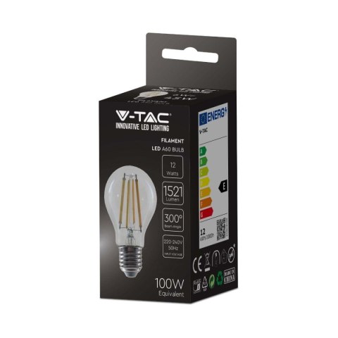 Żarówka LED V-TAC 12W filament E27 A60 VT-2133 3000K 1521lm 2 lata Gwarancji Żarówka LED V-TAC 12W filament E27 A60 VT-2133 3000K 1521lm 2 lata Gwarancji
