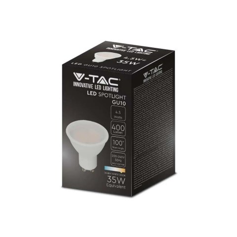 Żarówka LED V-TAC 4,5W GU10 SMD 110st VT-1975 4000K 400lm 2 lata Gwarancji Żarówka LED V-TAC 4,5W GU10 SMD 110st VT-1975 4000K 400lm 2 lata Gwarancji