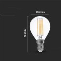 Żarówka LED V-TAC 4W filament E14 P45 kulka VT-1996 3000K 400lm 2 lata Gwarancji