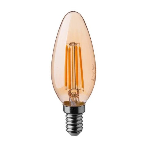 Żarówka LED V-TAC 4W filament E14 świeczka bursztyn VT-1955 2200K 350lm 2 lata Gwarancji Żarówka LED V-TAC 4W filament E14 świeczka bursztyn VT-1955 2200K 350lm 2 lata Gwarancji
