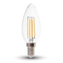 Żarówka LED V-TAC 4W filament E14 świeczka VT-1986 4000K 400lm 2 lata Gwarancji