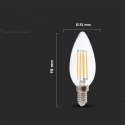 Żarówka LED V-TAC 4W filament E14 świeczka VT-1986 4000K 400lm 2 lata Gwarancji