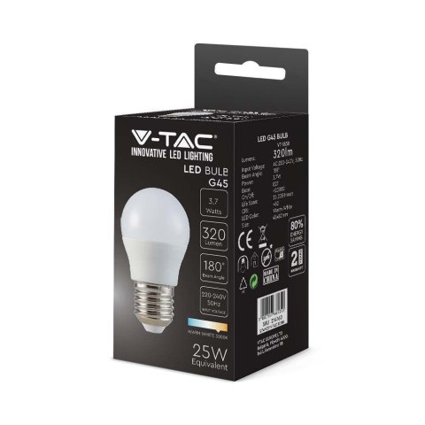 Żarówka LED V-TAC 4W Filament E27 G45 P45 Kulka VT-1980 3000K 400lm Żarówka LED V-TAC 4W Filament E27 G45 P45 Kulka VT-1980 3000K 400lm