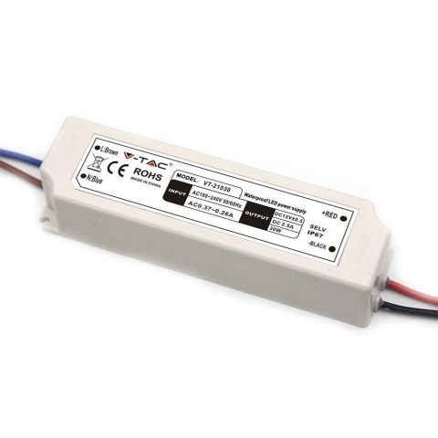 Zasilacz LED V-TAC 30W 12V 2.5A IP67 hermetyczny filtr EMI VT-21030 2 lata Gwarancji Zasilacz LED V-TAC 30W 12V 2.5A IP67 hermetyczny filtr EMI VT-21030 2 lata Gwarancji
