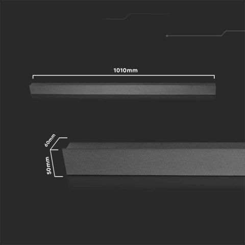 Oprawa Ścienna Elewacyjna LED Linia V-TAC 16W IP65 Czarna 100cm VT-1176 4000K 2250lm Oprawa Ścienna Elewacyjna LED Linia V-TAC 16W IP65 Czarna 100cm VT-1176 4000K 2250lm