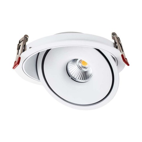 Oprawa V-TAC LED Uchylny Downlight 12W LED COB CRI90+ CCT Biała VT-2512 3000K-4000K-6400K 785lm Oprawa V-TAC LED Uchylny Downlight 12W LED COB CRI90+ CCT Biała VT-2512 3000K-4000K-6400K 785lm
