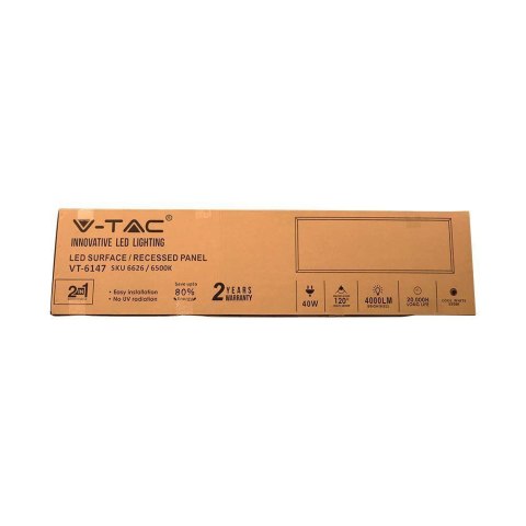 Panel LED V-TAC 40W 1200x300 3w1 natynkowy/podtynkowy VT-6147 4000K 4400lm Panel LED V-TAC 40W 1200x300 3w1 natynkowy/podtynkowy VT-6147 4000K 4400lm