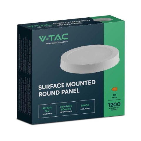 Panel LED V-TAC Natynkowy Premium Downlight 12W Okrągły fi170 VT-60012 4000K 1200lm Panel LED V-TAC Natynkowy Premium Downlight 12W Okrągły fi170 VT-60012 4000K 1200lm