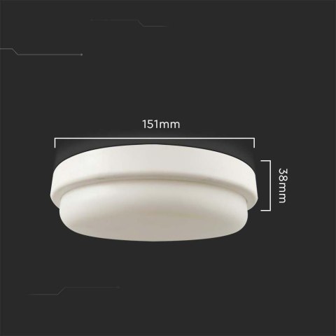 Plafon V-TAC 12W LED Okrągły 151x38mm IP54 VT-8095 3000K 1160lm Plafon V-TAC 12W LED Okrągły 151x38mm IP54 VT-8095 3000K 1160lm