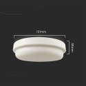 Plafon V-TAC 12W LED okrągły 151x38mm IP54 VT-8095 4000K 1160lm 2 lata Gwarancji