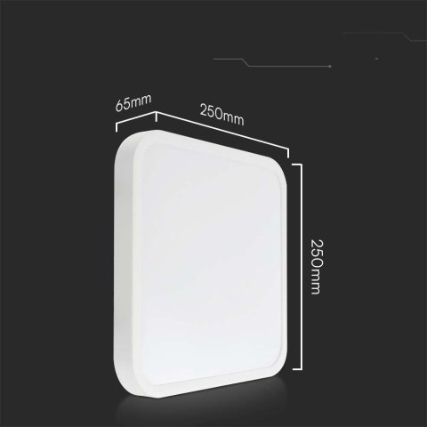Plafon V-TAC 18W LED kwadrat 25x25cm natynkowy IP44 biały VT-8618 4000K 1830lm 2 lata Gwarancji Plafon V-TAC 18W LED kwadrat 25x25cm natynkowy IP44 biały VT-8618 4000K 1830lm 2 lata Gwarancji
