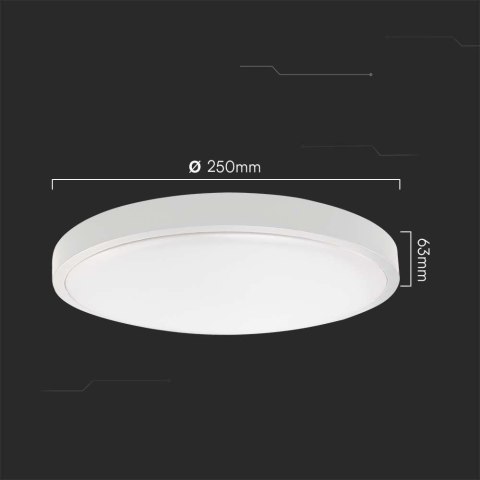 Plafon V-TAC 18W LED okrągły 25cm natynkowy IP44 biały VT-8618 3000K 1830lm 2 lata Gwarancji Plafon V-TAC 18W LED okrągły 25cm natynkowy IP44 biały VT-8618 3000K 1830lm 2 lata Gwarancji