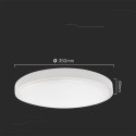 Plafon V-TAC 24W LED okrągły 35cm natynkowy pilot czujnik ruchu IP44 biały VT-8624S 3000K 2500lm 2 lata Gwarancji