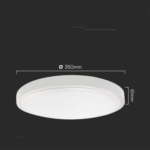 Plafon V-TAC 24W LED okrągły 35cm natynkowy pilot czujnik ruchu IP44 biały VT-8624S 4000K 2500lm 2 lata Gwarancji Plafon V-TAC 24W LED okrągły 35cm natynkowy pilot czujnik ruchu IP44 biały VT-8624S 4000K 2500lm 2 lata Gwarancji