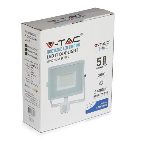 Projektor LED V-TAC 30W SAMSUNG CHIP czujnik ruchu funkcja cut-OFF biały VT-30-S-W 4000K 2400lm 5 lat Gwarancji Projektor LED V-TAC 30W SAMSUNG CHIP czujnik ruchu funkcja cut-OFF biały VT-30-S-W 4000K 2400lm 5 lat Gwarancji
