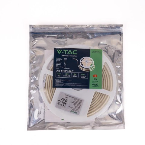 Taśma LED V-TAC Bezpunktowa COB 320LED 24V IP67 10W/m VT-COB 320 6500K 900lm Taśma LED V-TAC Bezpunktowa COB 320LED 24V IP67 10W/m VT-COB 320 6500K 900lm